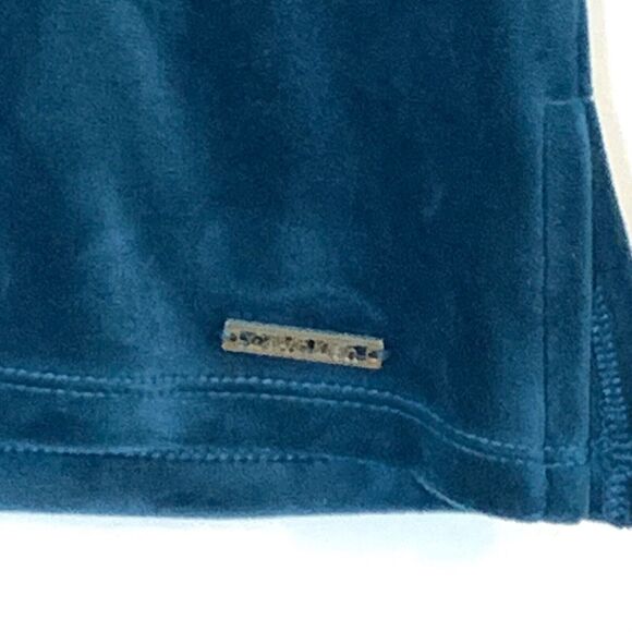 Calvin Klein Velour Pants Set Womens Medium Teal Blue Stretch Comfort Lounge - Picture 3 of 12
